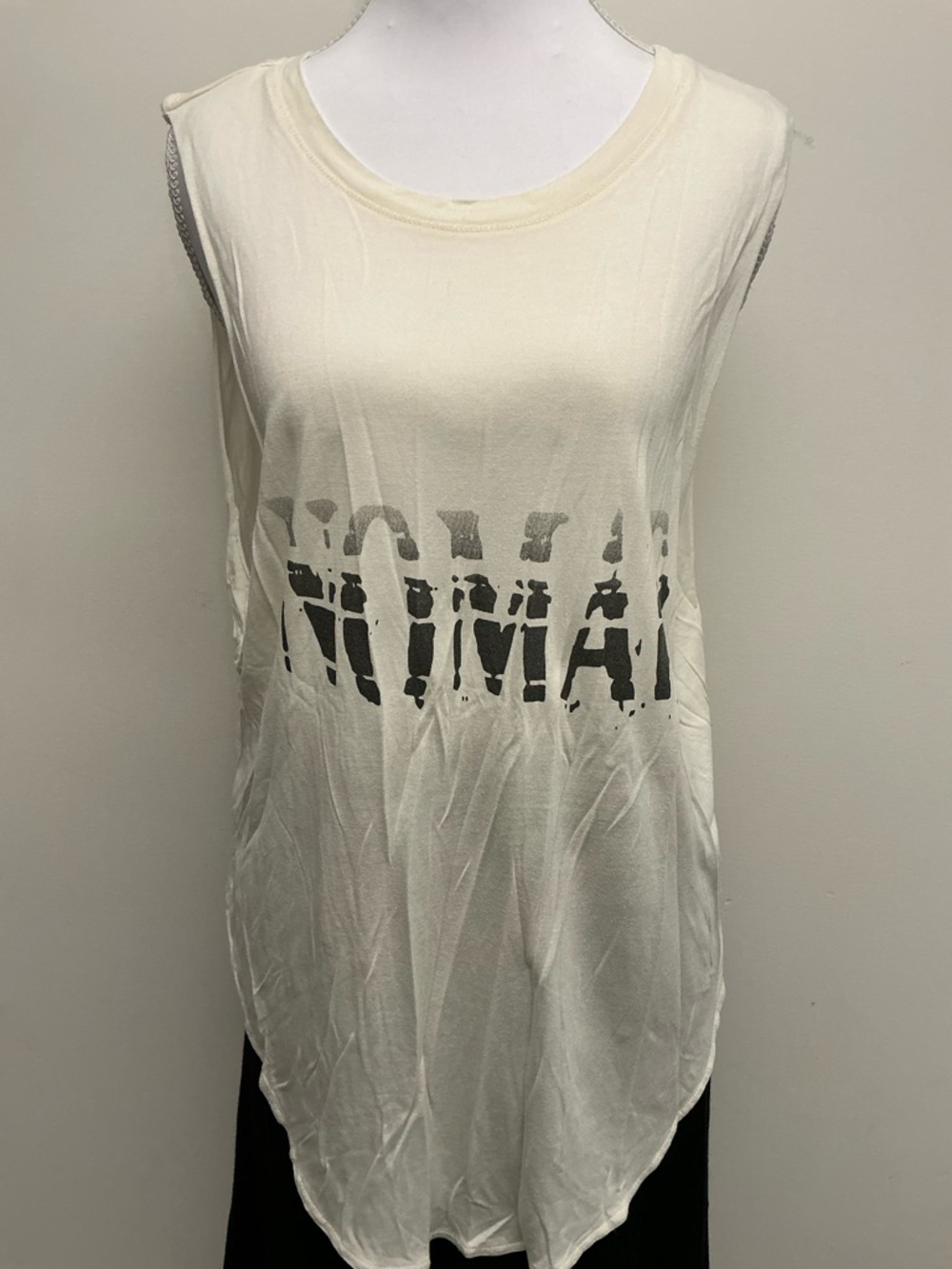 Haute Hippie Cream Sleeveless Graphic Tank.